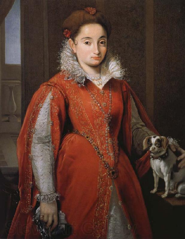 Alessandro Allori With the red dog lady